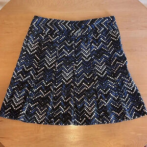 Ann Taylor Black Dot Print A-Line Skirt- size 14